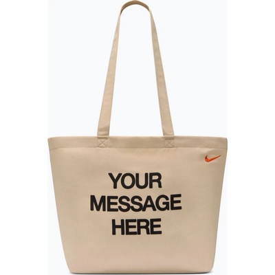 Nike Taška Heritage "Your Message Here" Tote 22 l oatmeal/safety orange/safety orange