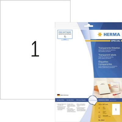 Herma 8964 210 x 297 mm fólia priehľadná 10 ks trvalé Fóliové etikety