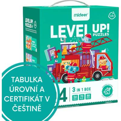 Mideer LEVEL UP! 04 Dopravní prostředky 3v1 54 70 a 88 dílků