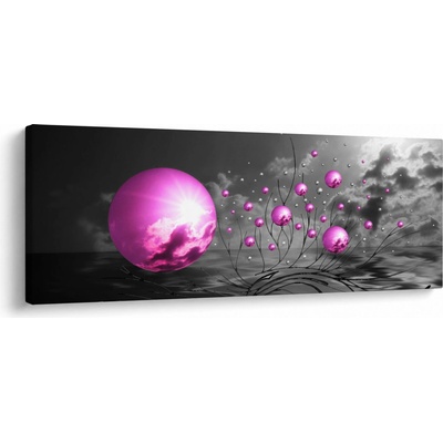 Obraz růžových koulí, jednodílný 100x40 cm