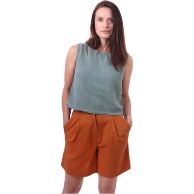 Jožánek Lněné dámské kraťasy skořicové