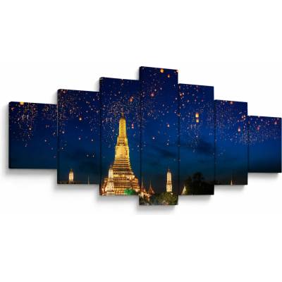 Obraz - Lampióny štěstí, Bangkok, sedmidílný 210x100 cm – Hledejceny.cz
