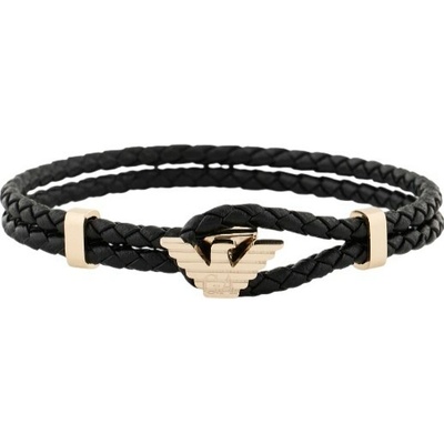 Emporio Armani Pozlacený kožený náramek pro muže EGS3321710