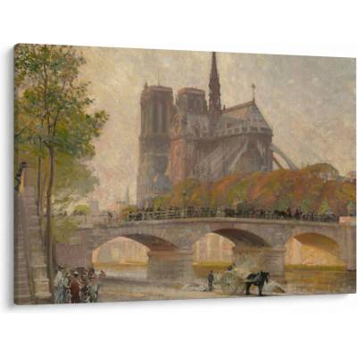 Obraz - Robert William Vonnoh, Notre Dame de Paris, reprodukcia, jednodielne 100x70 cm