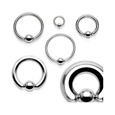Šperky eshop piercing z chirurgické oceli lesklý kroužek s kuličkou PC15.29