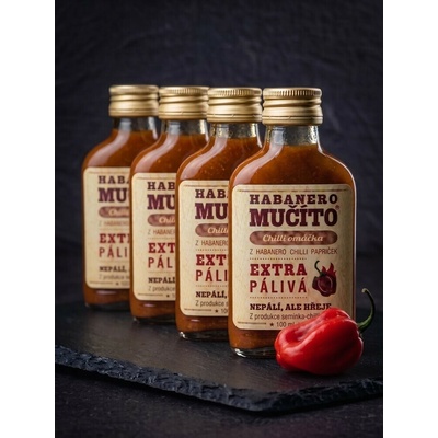 Seminka-chilli.cz Mučíto Habanero extra pálivá chilli omáčka 4 x 100 ml