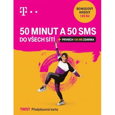 T-Mobile TWIST 50 min. + 50 SMS do všech sítí, kredit 100,- 700636