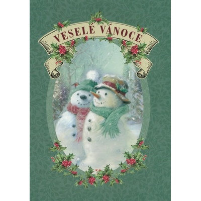 Pohlednice Veselé Vánoce - sněhuláčci