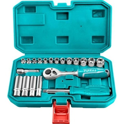 TOTAL Hlavica nástrčné, sada 20ks, 1,4", industrial, CR-V(50BV30) THT141201