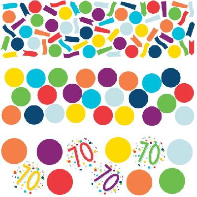 KONFETY dekoračné farebné 70. narodeniny 34g