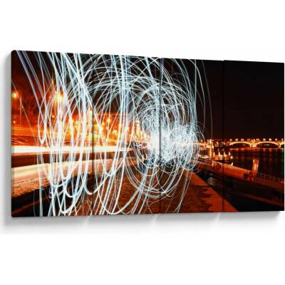 Obraz světelných vln, Čtyřdílný 160x80 cm