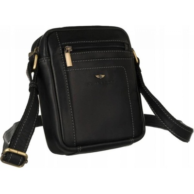 Pánská kožená Crossbody taška černá GT237