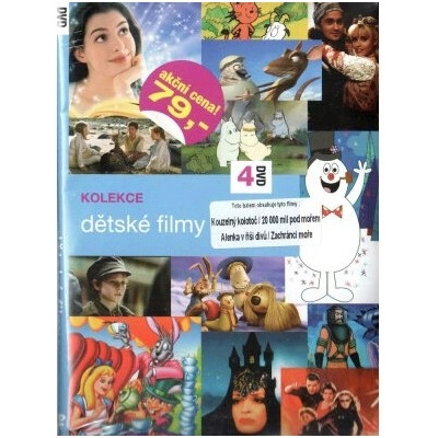 Dětské filmy (Kouzelný kolotoč, Alenka v říši divů, 20.000 mil pod mořem, Zachránci moře) 4DVD