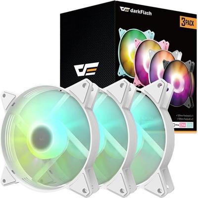 Darkflash C6 ARGB Computer Fan Set 3in1 white