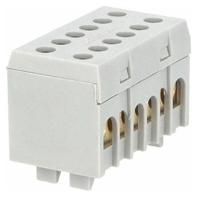 Pollmann Elektrotechnik 1001831 Můstek N 8+4 (svork.8x16mm2, 4x25mm2) krytý dvouřadý, IP20, šedý, 130A, na DIN,