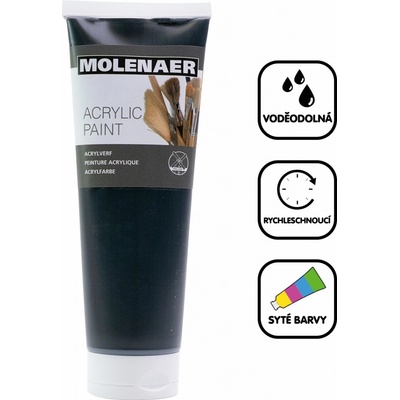 Molenaer akrylová barva 250 ml černá – Hledejceny.cz