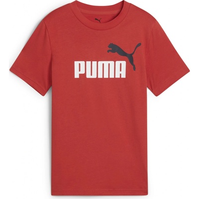PUMA ESS 2 COLOR NO 1 LOGO TEE B DĚTSKÉ BAVLNĚNÉ TRIKO ČERVENÉ ORANŽOVÁ