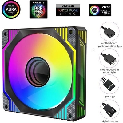 1stCOOL AURA EVO Mirror ARGB PWM 12cm čierny F12-AURA-EVO-B1