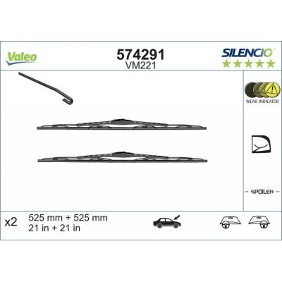 Valeo Silencio Conventional set 525+525 mm VA 574291
