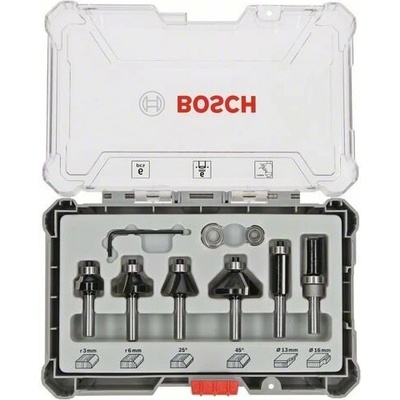 BOSCH Sada fréz s 6mm vřetenem Trim&Edging, 6 ks 2607017468