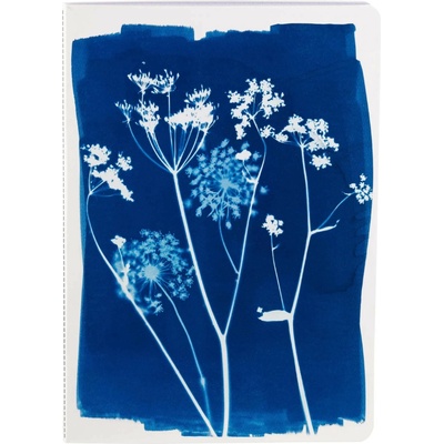 Cyanotype Sešit A5 linkovaný luční kvítí