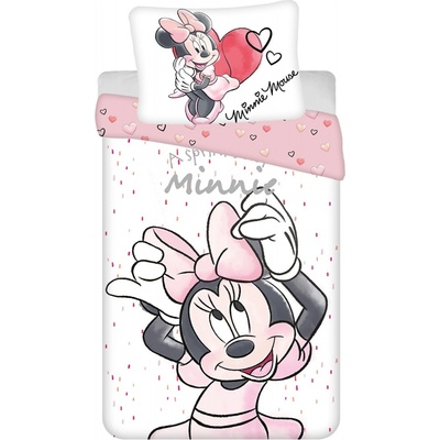 Jerry Fabrics Obliečky Minnie White 140x200 70x90