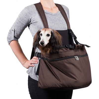 Iridog 2v1 Zippy 3 Batoh na psa tmavě hnědý s černou 30 x 38 x 23 cm – Hledejceny.cz