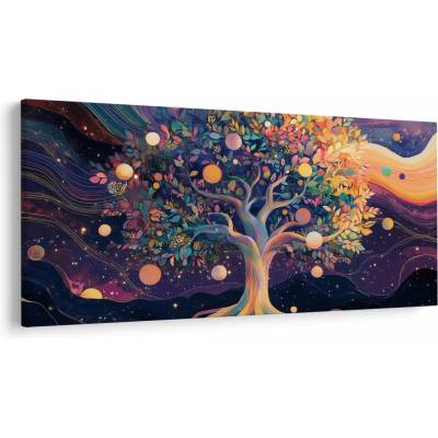 Obraz – Fialový strom plný energie, jednodielne 200x100 cm