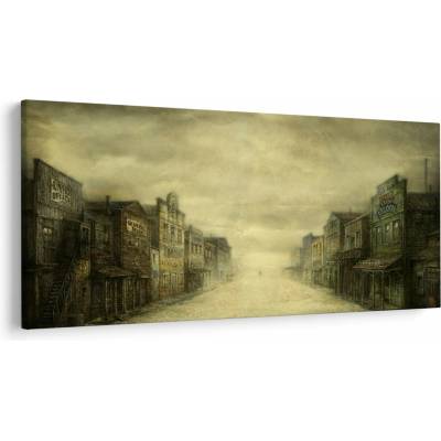 Obraz westernového mestečka, jednodielne 250x125 cm