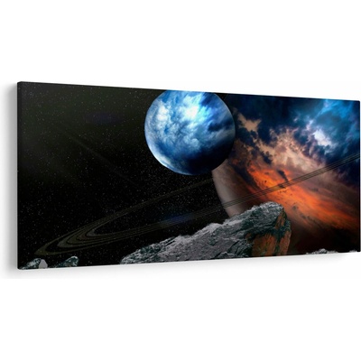 Obraz planéty vo vesmíre, jednodielne 250x125 cm