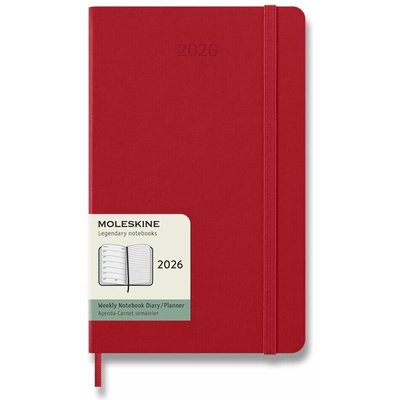 Moleskine A5 týdenní 2026 červený