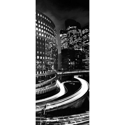 Preinterier Fototapeta - DV0165 - čiernobiele mesto zrýchlené Samolep. fólia - 91cm x 211cm