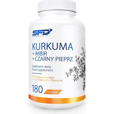 SFD Nutrition KURKUMA + ZÁZVOR + ČIERNE KORENIE 180 tabliet