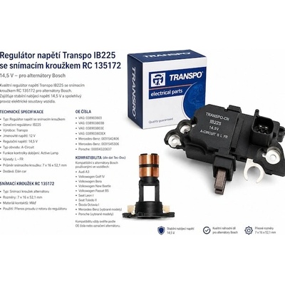 Regulátor napětí Transpo IB225 se snímacím kroužkem 135172 14,5 V