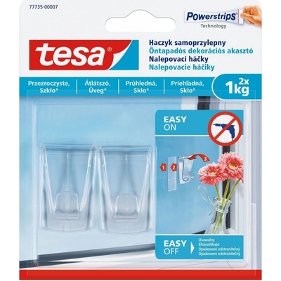 Tesa Samolepicí průhledný dekorační háček na sklo 1kg (77735-00007-00)