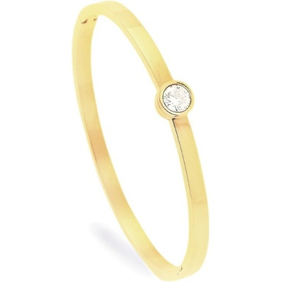 Bangles náramek chirurgická ocel zlatá & zirkon 1925
