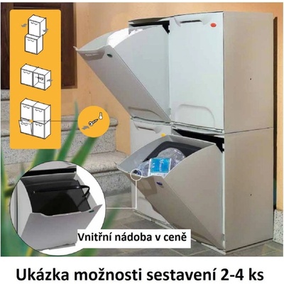 ArtPlast Odpadkový koš LINEA ECO-LOGICO šedý R34/1S – Hledejceny.cz