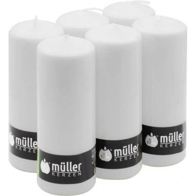 seit 1744 müller KERZEN Sada svíček Müller Candles Pillar, bílá, 180 x 70 mm, doba hoření 60 hodin, bezpečnostní provedení,