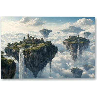 Plakát – Plovoucí skalní ostrovy nad oblaky 135 × 90 cm Bez rámu Ne Bez rámu