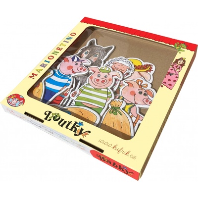 Marionetino O třech prasátkách loutky k pohádce 6 ks