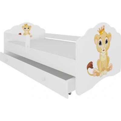 ADRK Furniture Casimo Lion s matrací, zábranou a zásuvkou