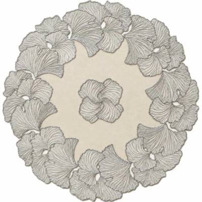 Impol Trade Vinylové prostírání 37cm ginko stříbrné