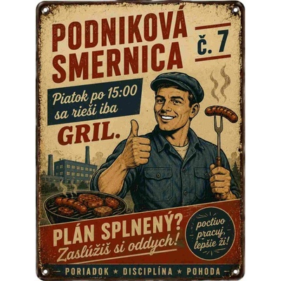 CAB Design - Metal Signs & Decor Plechová ceduľa Podniková smernica č.7