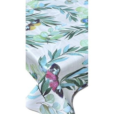 Ubrus PVC 3581485 metráž, 20 m x 140 cm, listy s motýly, IMPOL TRADE