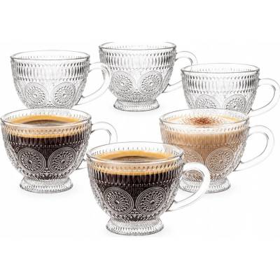 Altom Design Sklenice na kávu a čaj Daisy bezbarvá 6 x 430 ml