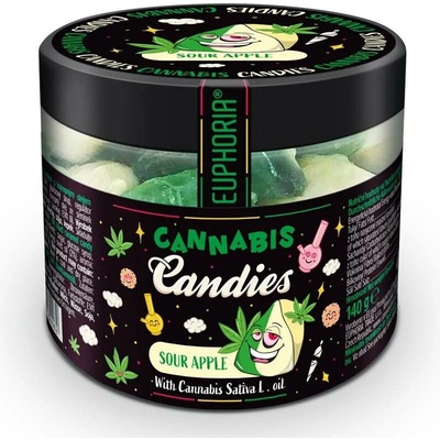Euphoria konopné bonbóny Sour Apple 140 g