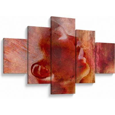 Obraz - Profil ženskej tváre, päťdielne 125x70 cm