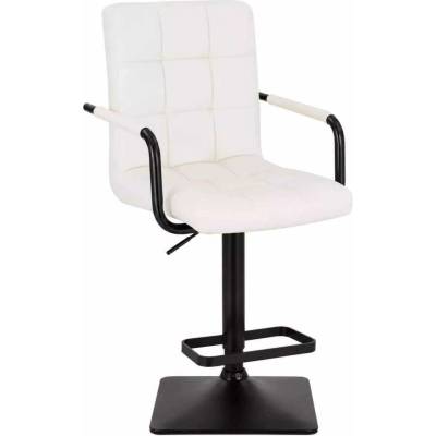 LuxuryForm Design Verona Black na čiernej hranatej podstave / biela
