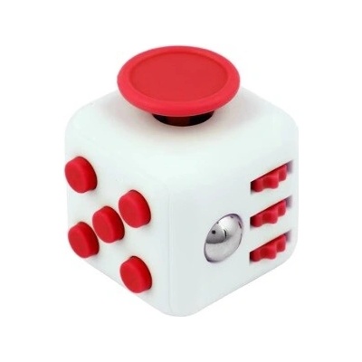 FIDGET CUBE 3,5 x 3,5 cm Červená bílá