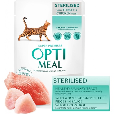 Optimeal Sterilised krůtí a kuřecí filety 85 g